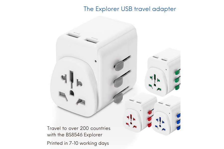 Colour options of the travel adaptors