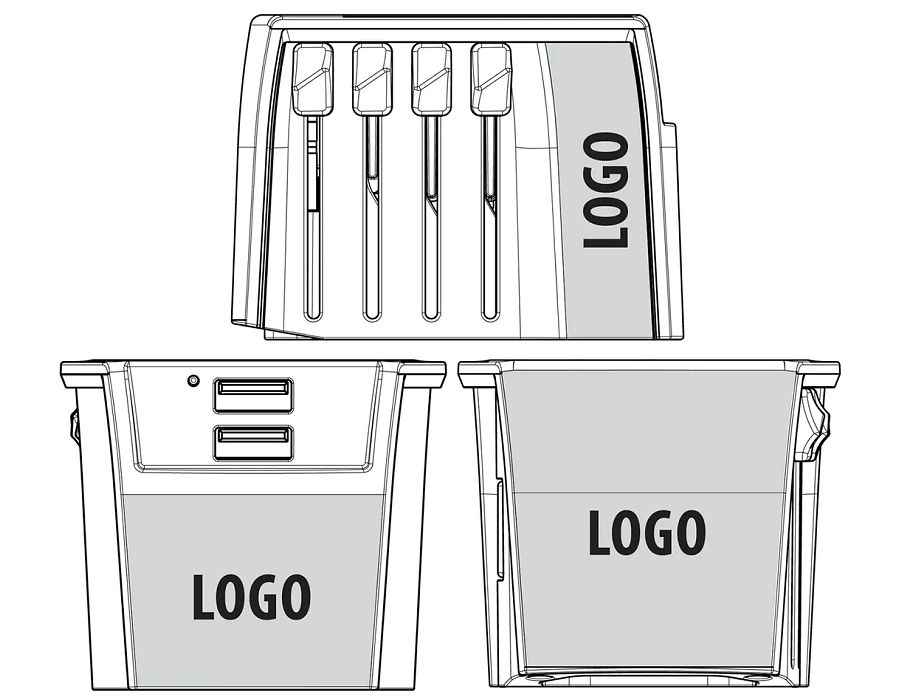 Logo branding print areas and print styles.